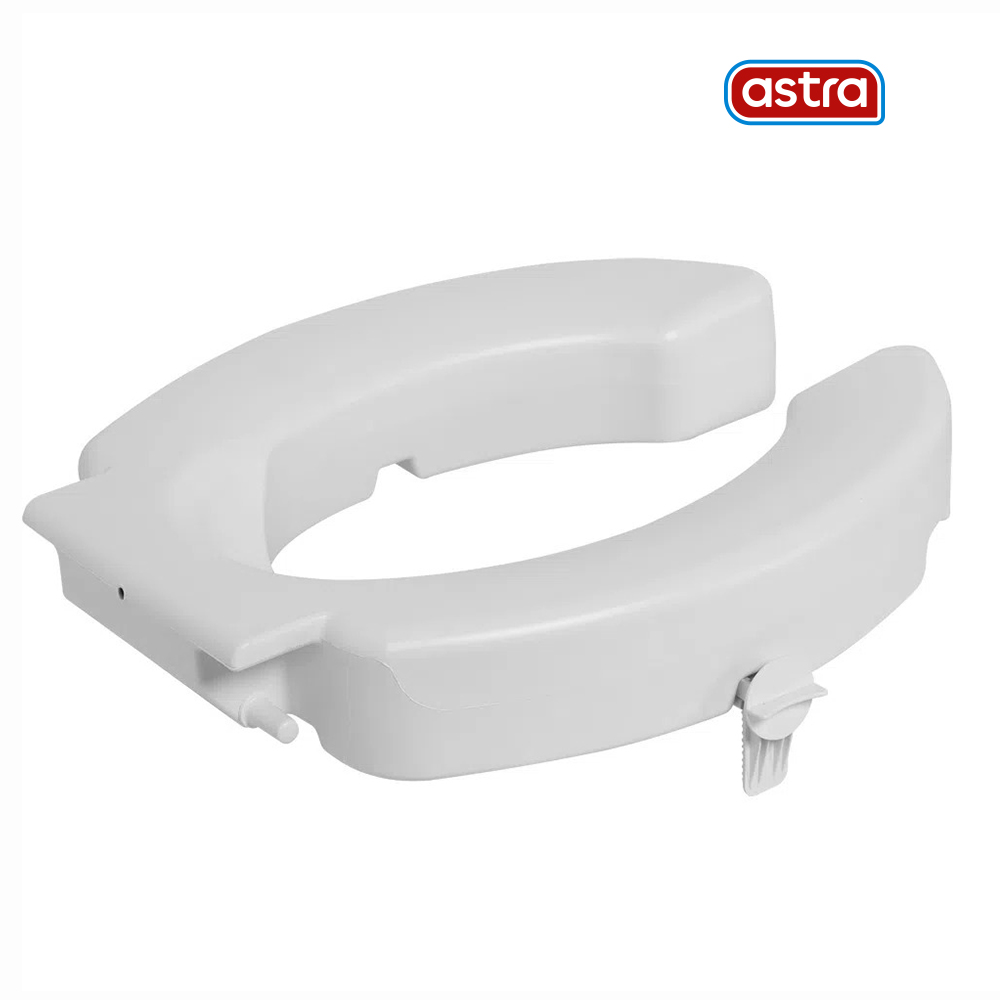 ASSENTO ASTRA SANITARIO OVAL ELEVADO COM TRAVA SEM TAMPA 7,5CM BRANCO SOMENTE ARCO