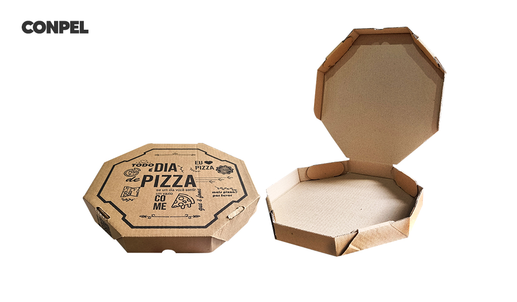 CAIXA CONPEL PARA PIZZA OCTAGONAL ACOPLADA Nº40 C/25 UNIDADES