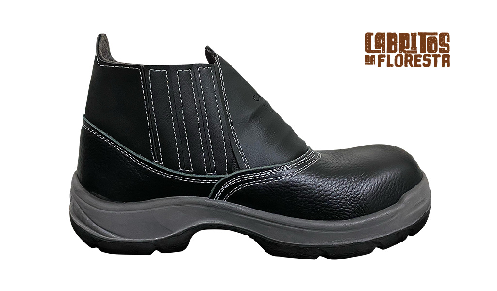 BOTA CABRITOS DA FLORESTA BIDENSIDADE PU ELASTICO -  COM BICO PVC - NUMERO 39 - NA COR PRETA