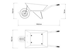 CARRINHO DE MÃO TRAMONTINA METALICO GALVANIZADO 3,5X8” 65L EXTRA FORTE C/PNEU MACICO