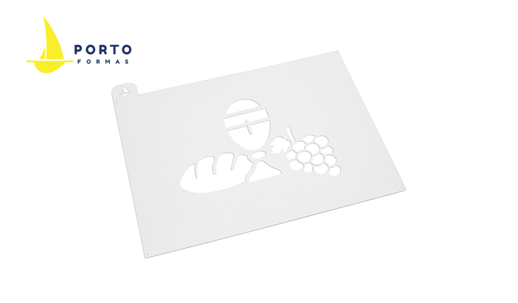 STENCIL PORTO FORMAS CALICE, UVA E PAO C200 - TAMANHO 200X155MM