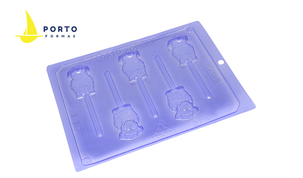 FORMA PORTO SIMPLES ACETATO PIRULITO CORDEIRO - TAMANHO 50X33X19MM C/10 UNIDADES