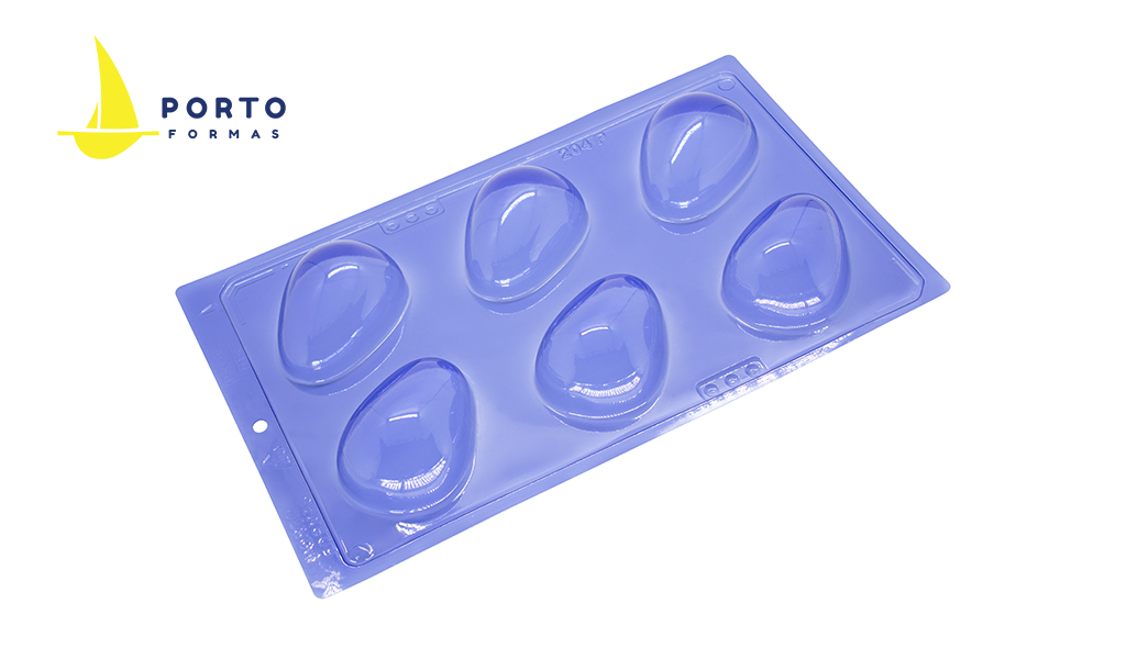 FORMA PORTO PROFISSIONAL OVO LISO 6 CAVIDADES 100G - TAMANHO 94X69X31MM