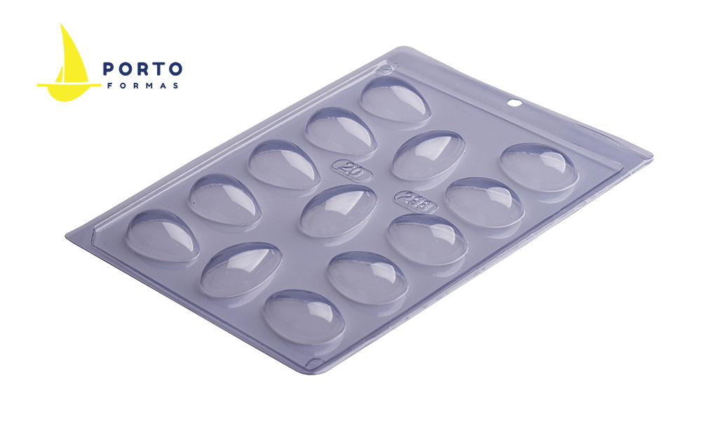 FORMA PORTO SIMPLES ACETATO OVO LISO 20G 29X46MM C/10 UNIDADES - TAMANHO 29X46MM