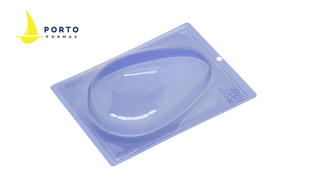 FORMA PORTO SILICONE 3 PARTES OVO CASCA FINA - TAMANHO 190X127X55MM