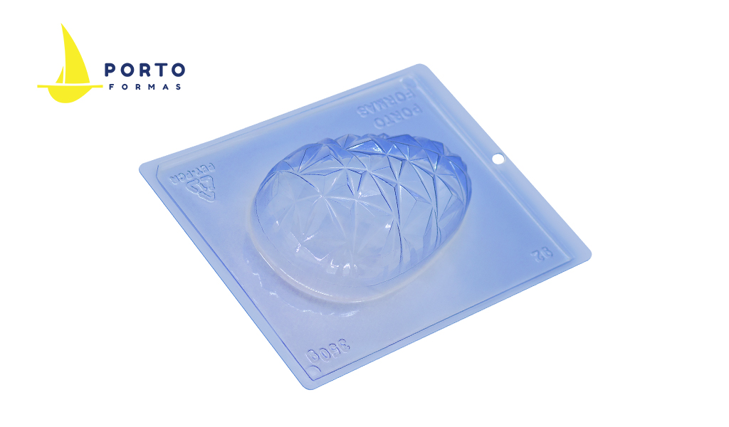 FORMA PORTO SILICONE 3 PARTES OVO 3D 350G - TAMANHO 155X103X56,5MM