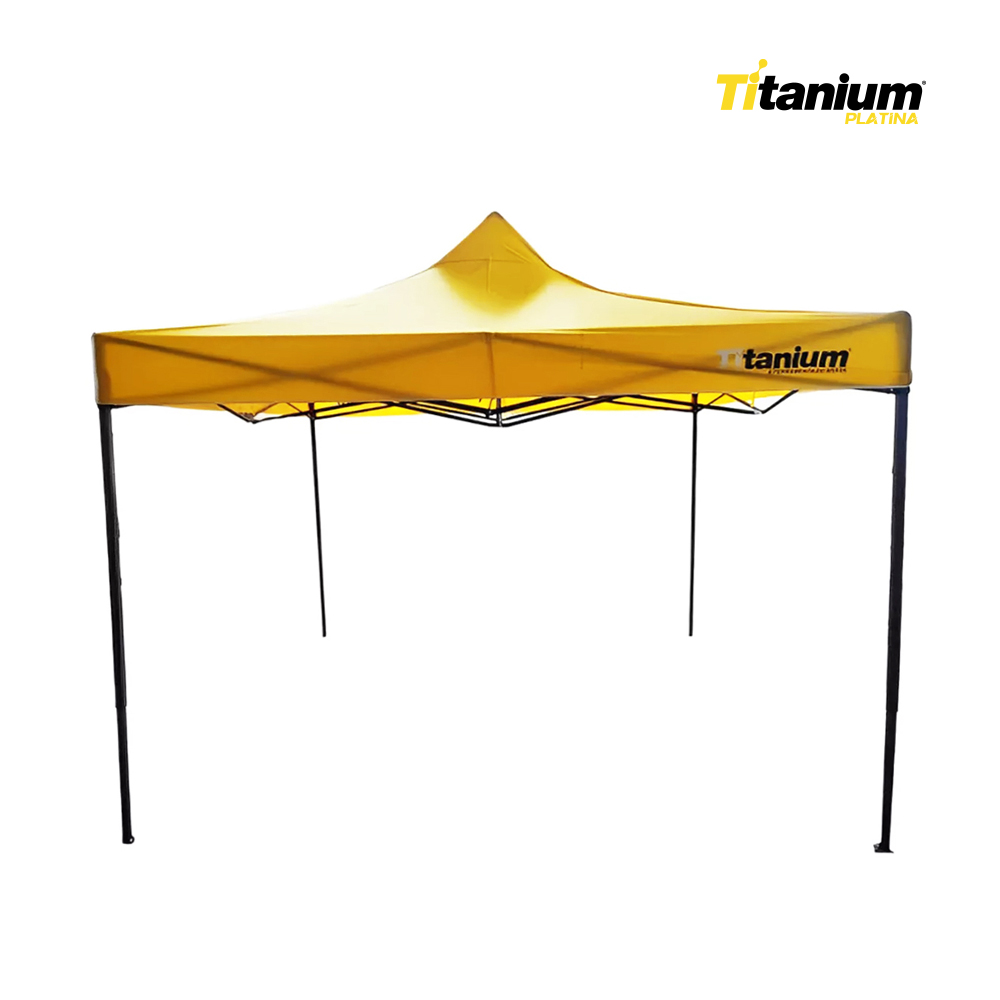 TENDA TITANIUM GAZEBO ARTICULADA 3X3MT AMARELO 100% POLIESTER TUBO ACO 0,7MM.