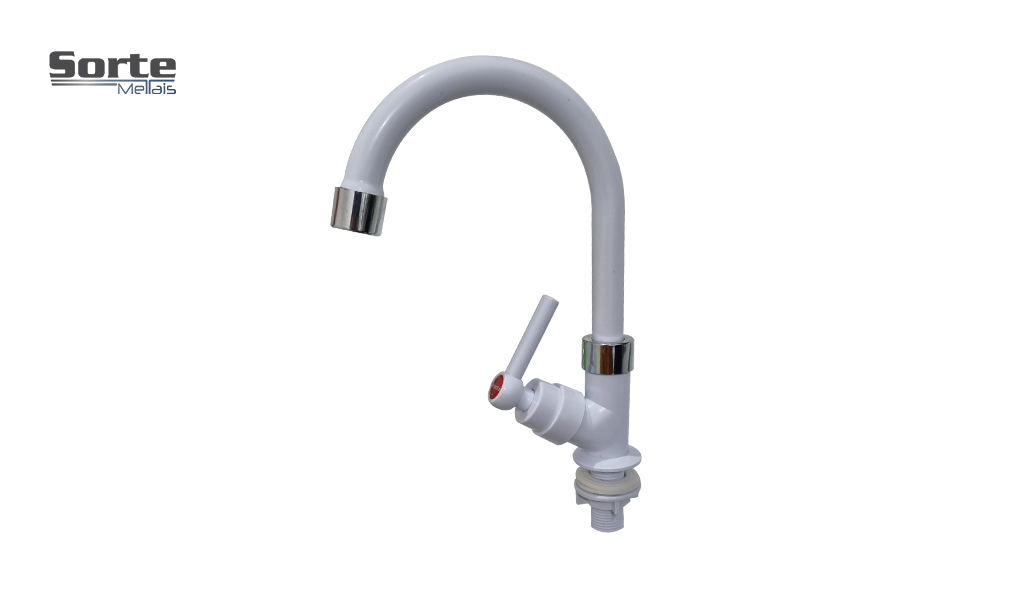 TORNEIRA SORTE METAIS DE BANCADA PARA BANHEIRO LAVATORIO - S03 ABS BRANCA