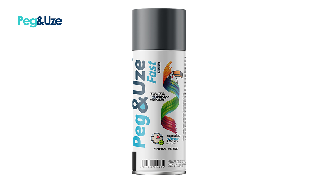 TINTA SPRAY PEG&UZE ALUMINIO ALTA TEMPERATURA 130G/300ML