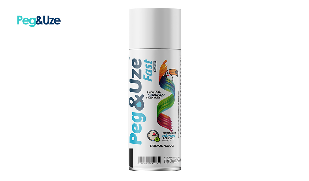 TINTA SPRAY PEG&UZE BRANCO FOSCO ALTA TEMPERATURA 130G/300ML