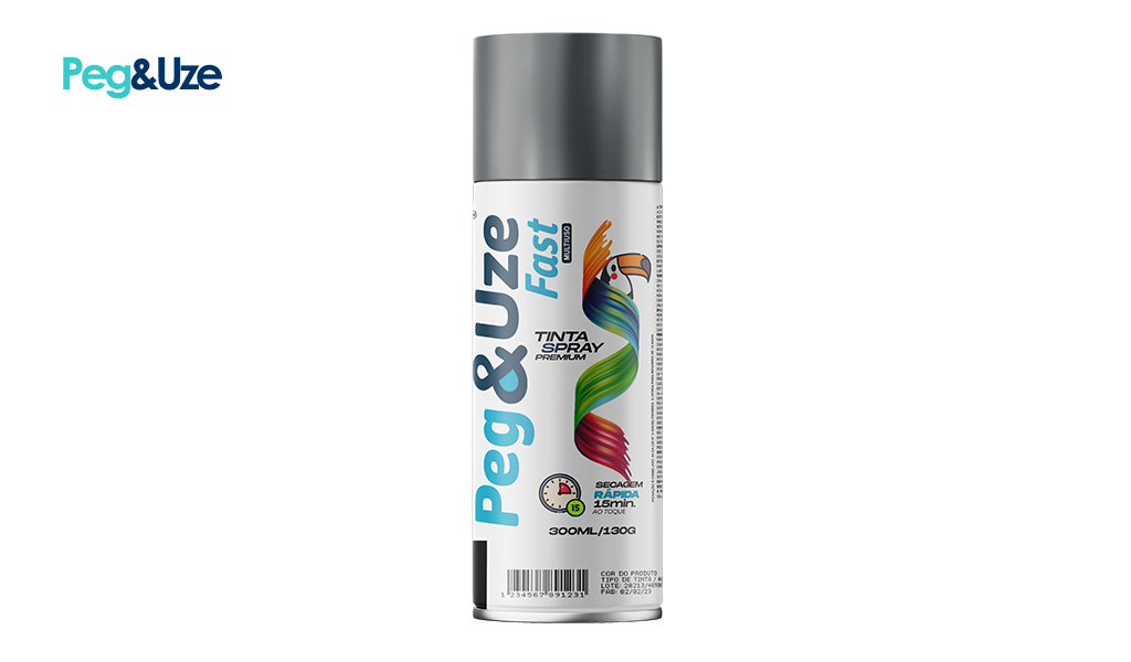 TINTA SPRAY PEG&UZE PRATA METALICO 130G/300ML