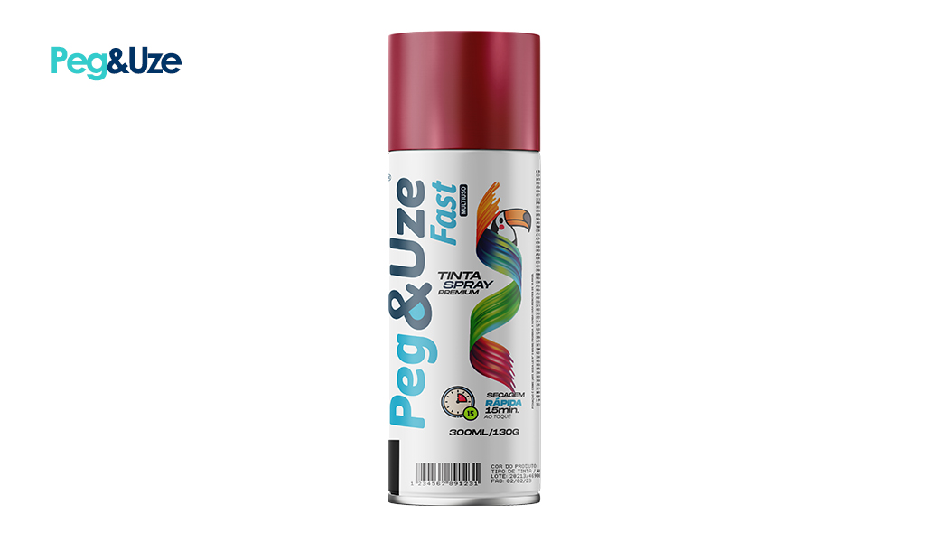 TINTA SPRAY PEG&UZE VERMELHO METALICO 130G/300ML