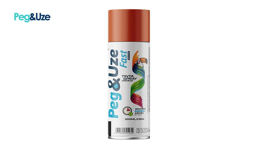 TINTA SPRAY PEG&UZE LARANJA USO GERAL 130G/300ML