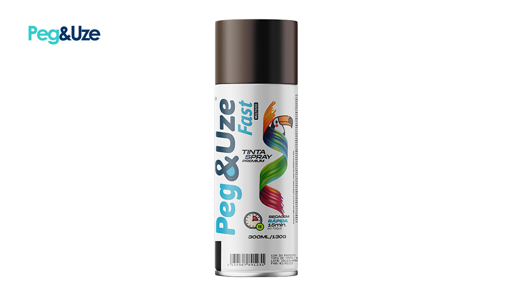 TINTA SPRAY PEG&UZE MARROM USO GERAL 130G/300ML