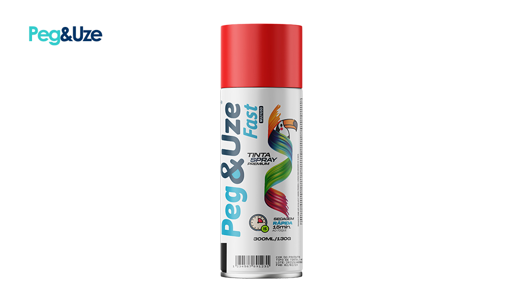 TINTA SPRAY PEG&UZE VERMELHO USO GERAL 130G/300ML