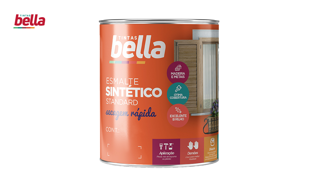 ESMALTE BELLA SINTETICO 750ML - PRETO