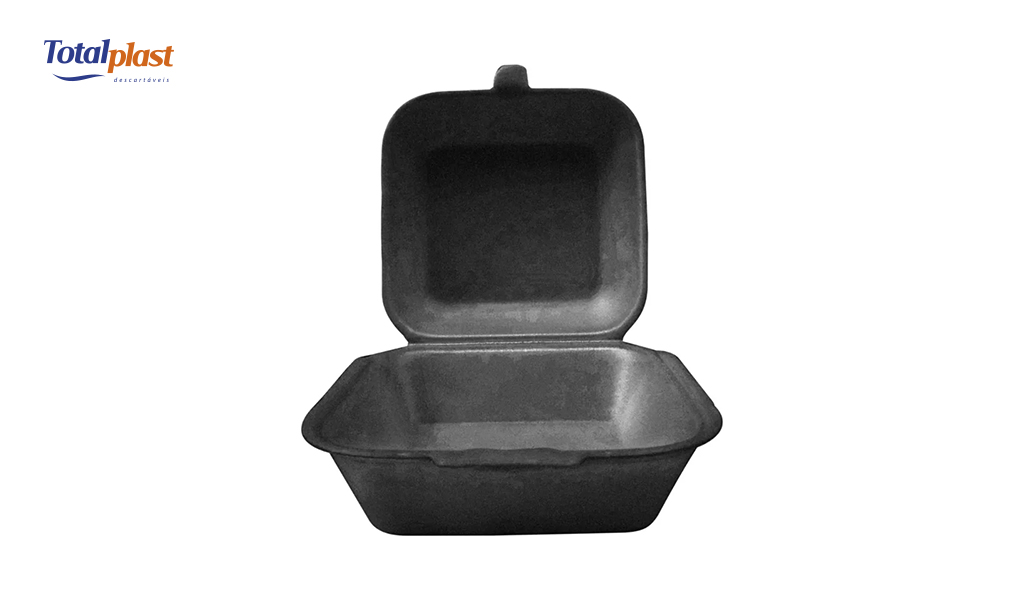 HAMBURGUEIRA TOTALPLAST EPS 140X130X85MM PRETA C/400 UNIDADES
