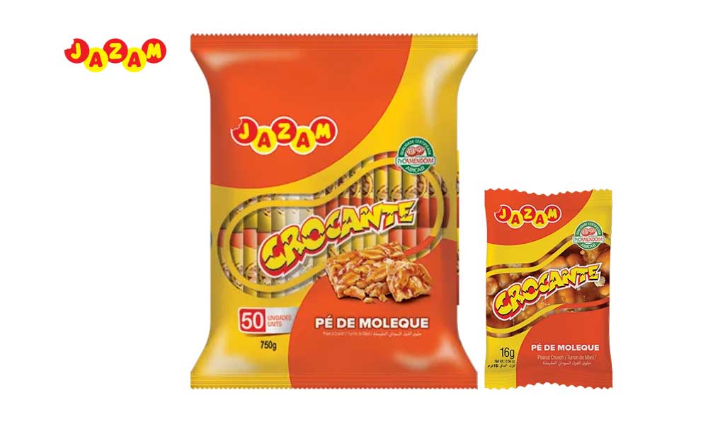 PE DE MOLEQUE JAZAM CROCANTE - POTE COM 750 GRAMAS