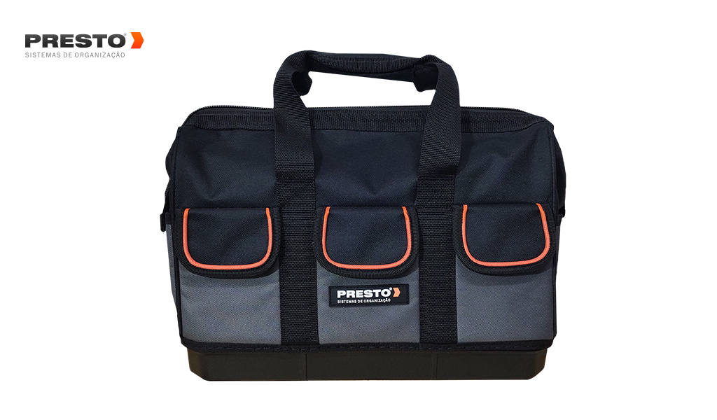 BOLSA PRESTO PARA FERRAMENTAS L43,0 X A27,0 X P21,0 CM - C/20 BOLSOS E COM FUNDO REFORÇADO EM PP