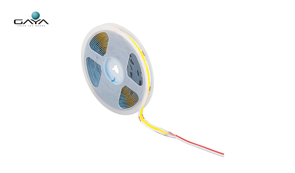 GAYA FITA LED COB AREA INTERNA IP20 12V 18W ROLO C/5M - 3000K LUZ AMARELA