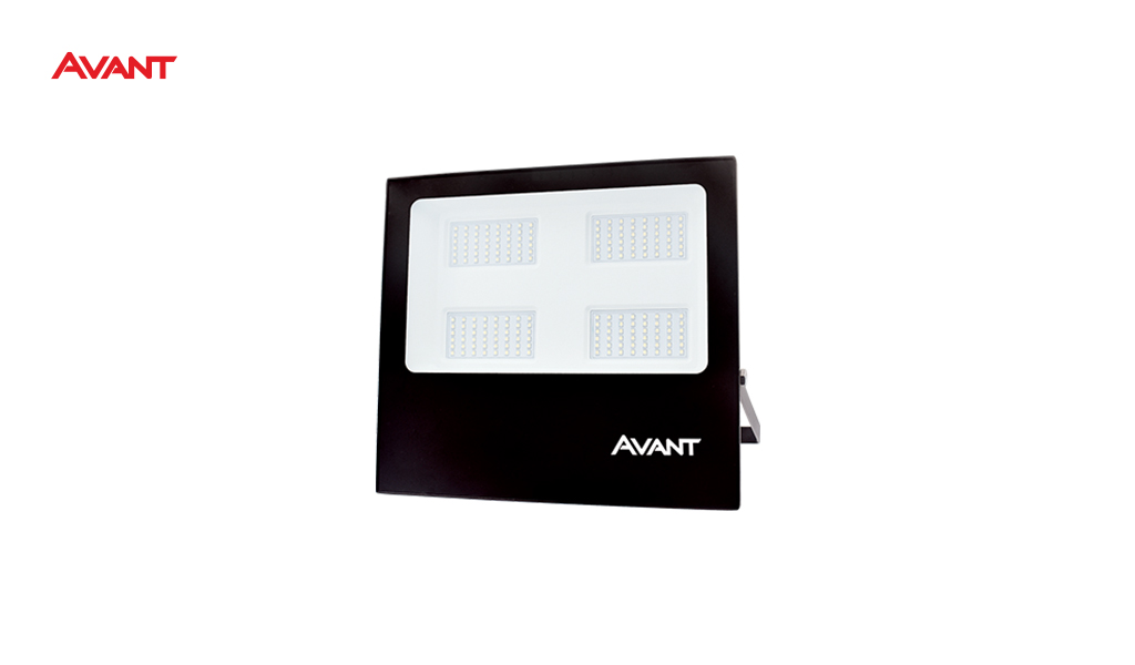REFLETOR AVANT LED SLIM 300W ALUMINIO PRETO - COM LUZ BRANCA 6500K - 22.500 LUMENS