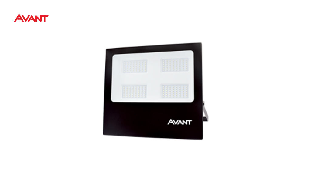 REFLETOR AVANT LED SLIM 500W ALUMINIO PRETO - COM LUZ BRANCA 6500K - 37.500 LUMENS