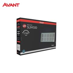 REFLETOR AVANT LED SLIM 500W ALUMINIO PRETO - COM LUZ BRANCA 6500K - 37.500 LUMENS