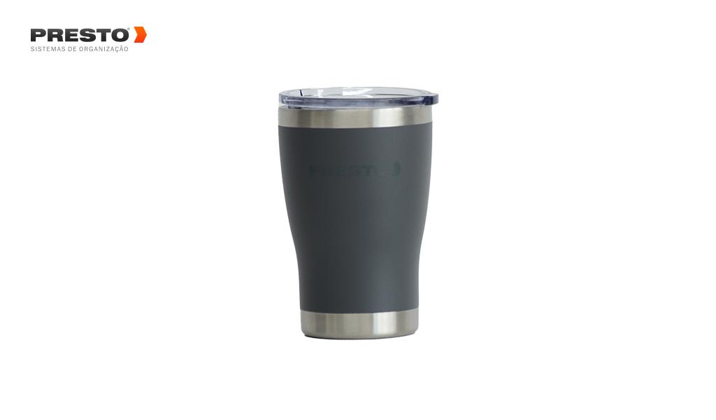 COPO TERMICO PRESTO 350ML CINZA