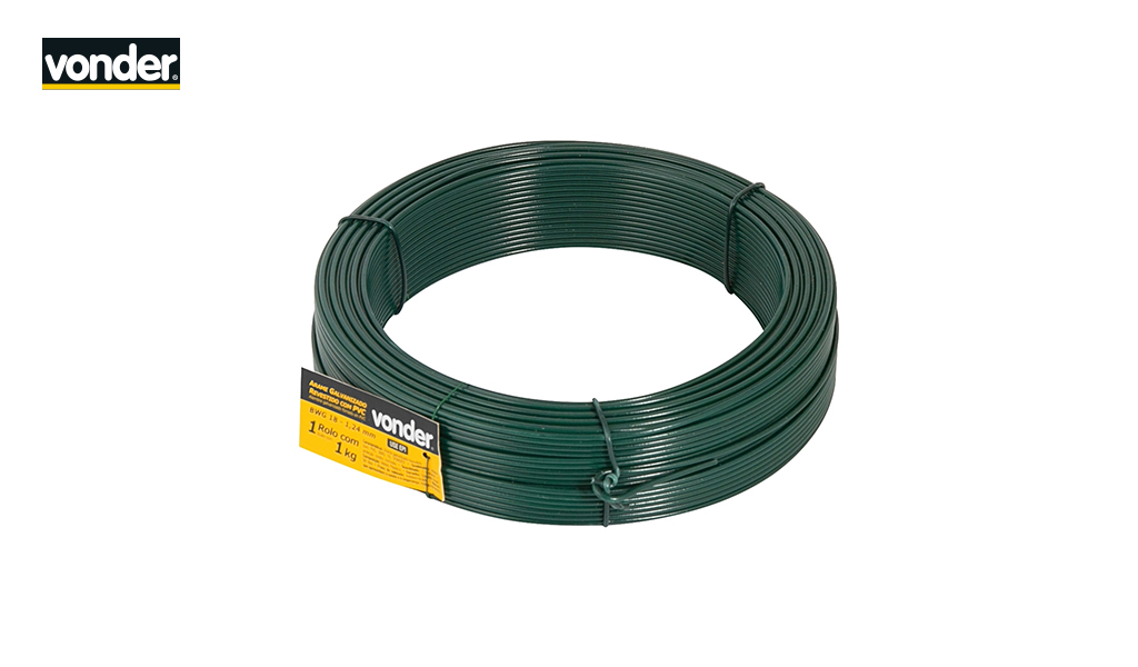 ARAME VONDER REVESTIDO PVC BWG18 VERDE 1KG