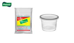 KIT POTE RIOPLASTIC COM TAMPA PLASTICO REDONDO 750ML CX C/500 UNID.