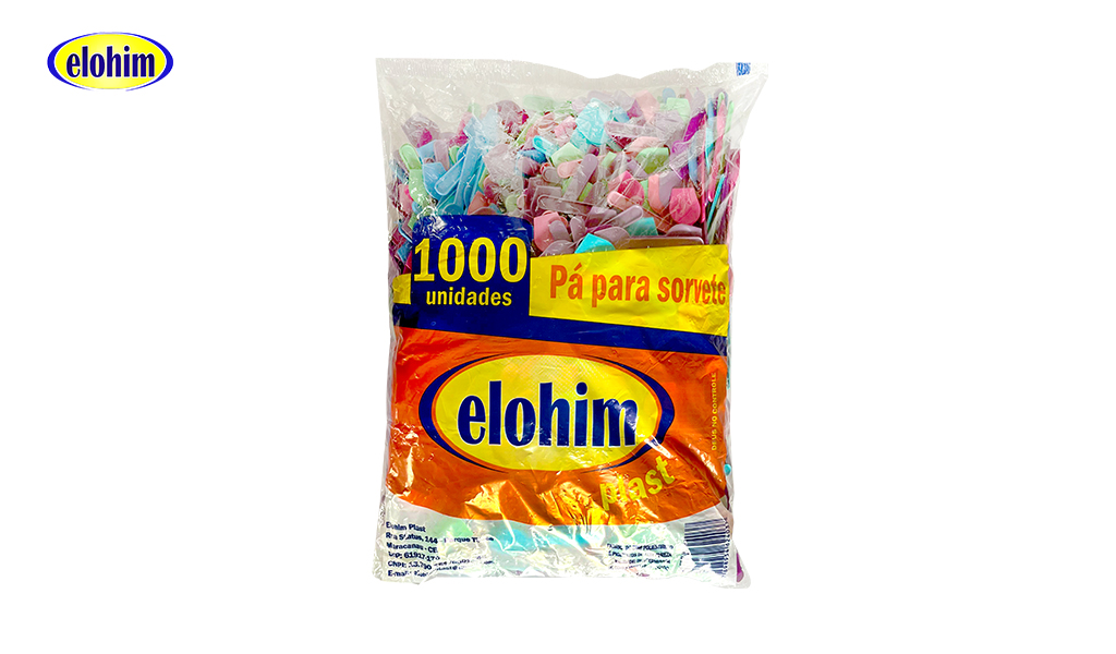 PAZINHA ELOHIM COLORIDA PARA SORVETE - CORES MISTA - PCT COM 1000 UNIDADES