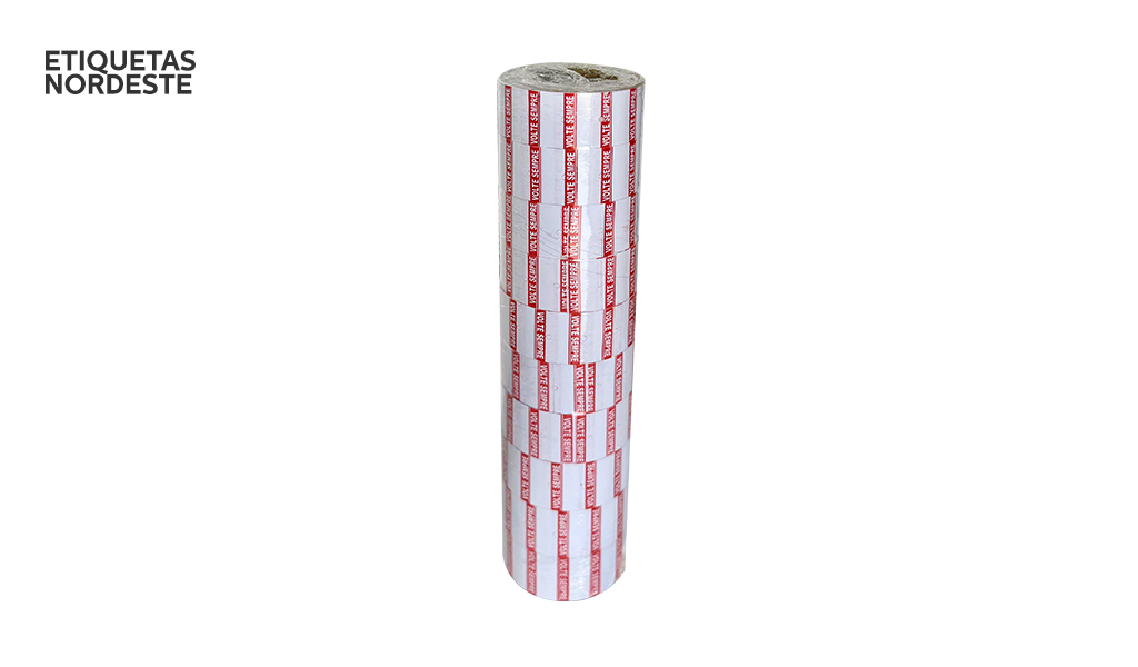 ETIQUETA NORDESTE ”VOLTE SEMPRE” MX5500 21X12MM C/8 METROS - PACOTE COM 10 ROLOS.