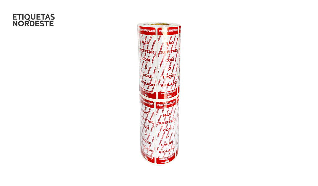 ETIQUETA NORDESTE LACRE SEGURANÇA 100X30MM - PACOTE 02 ROLOS
