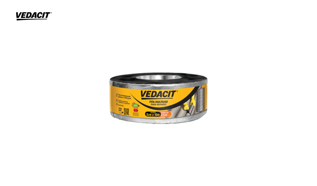 FITA VEDA TUDO VEDACIT REPAROS ALUMINIZADA - TAMANHO 5CM X 10M