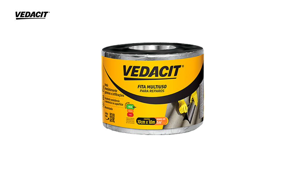 FITA VEDA TUDO VEDACIT REPAROS ALUMINIZADA - TAMANHO 10CM X 10M