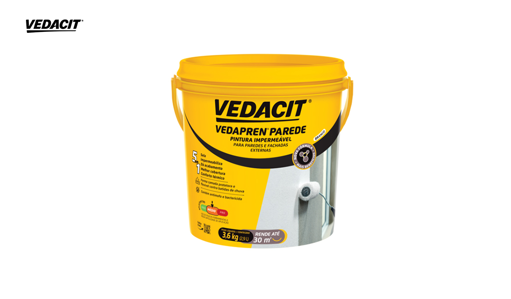 MANTA LIQUIDA VEDAPREN VEDACIT PAREDE BRANCA - GALAO 3,6L