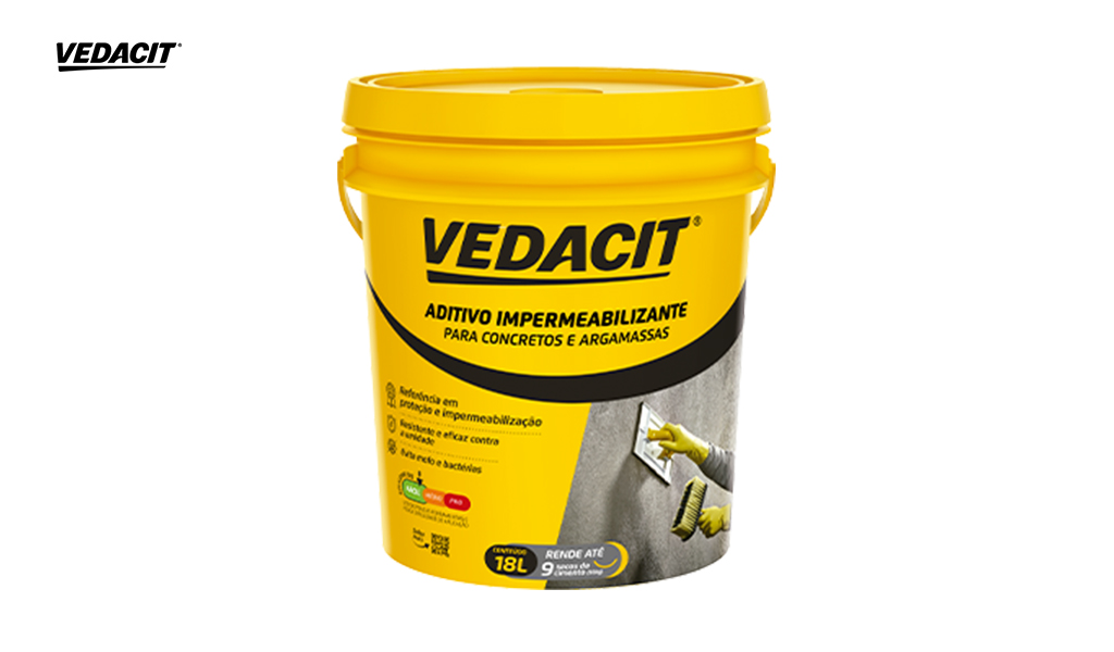 ADITIVO VEDACIT PARA CONCRETOS E ARGAMASSAS - BALDE COM 18L