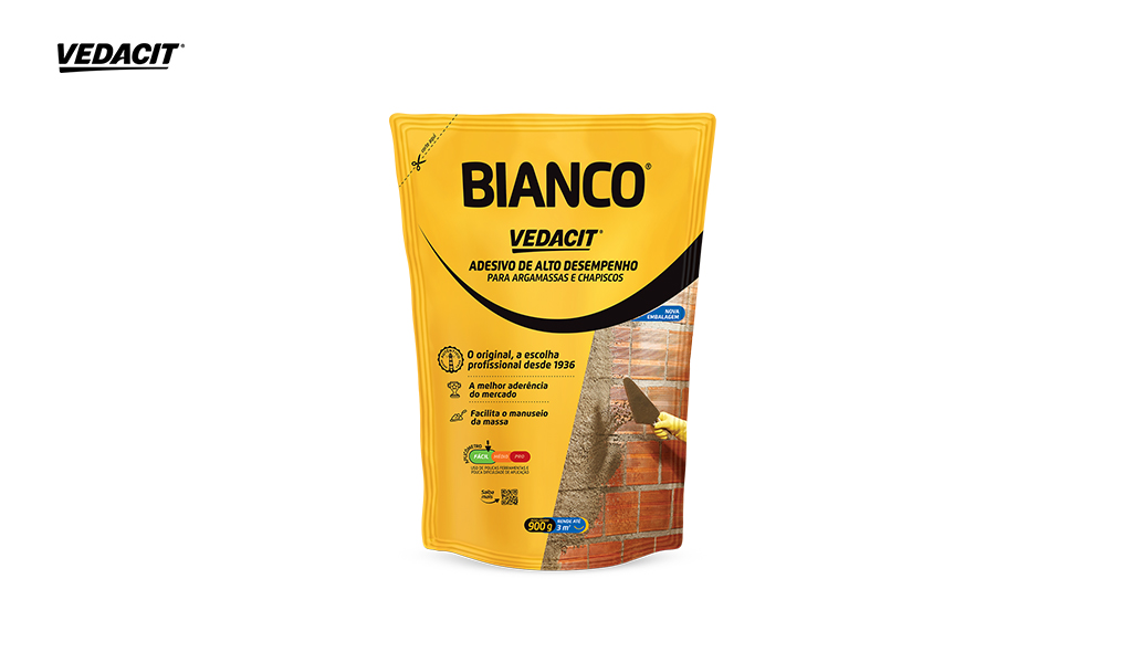 BIANCO VEDACIT - SACHE 900 GRAMAS - CAIXA C/06 UNIDADES