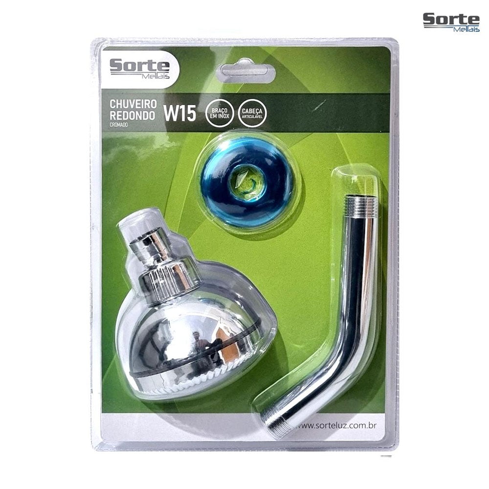 CHUVEIRO SORTE METAIS ARTICULAVEL W-15 ABS CROMADO