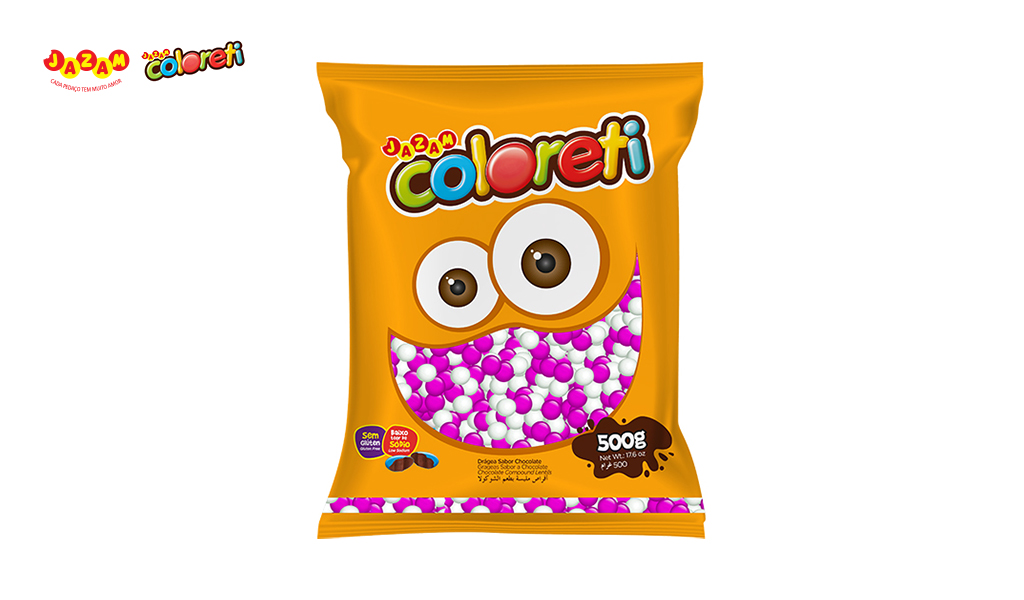 COLORETI JAZAM ROSA E BRANCO - COM 500G UNIDADE