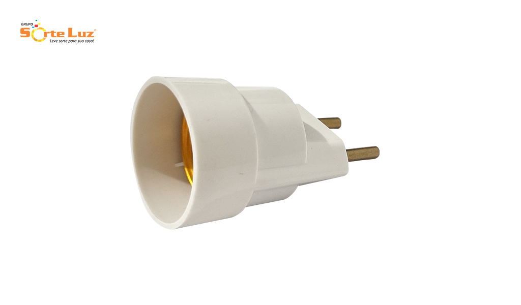 SOQUETE PORTA LAMPADA SORTE LUZ E-27 C/2 PINOS - COR BRANCO
