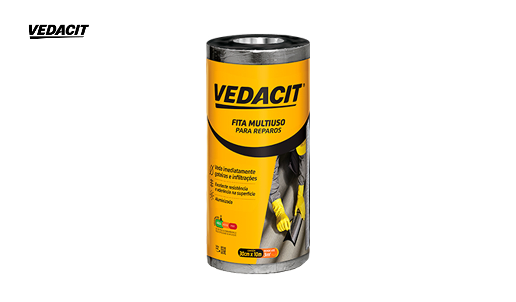 FITA VEDA TUDO VEDACIT REPAROS ALUMINIZADA - TAMANHO 30CM X 10M