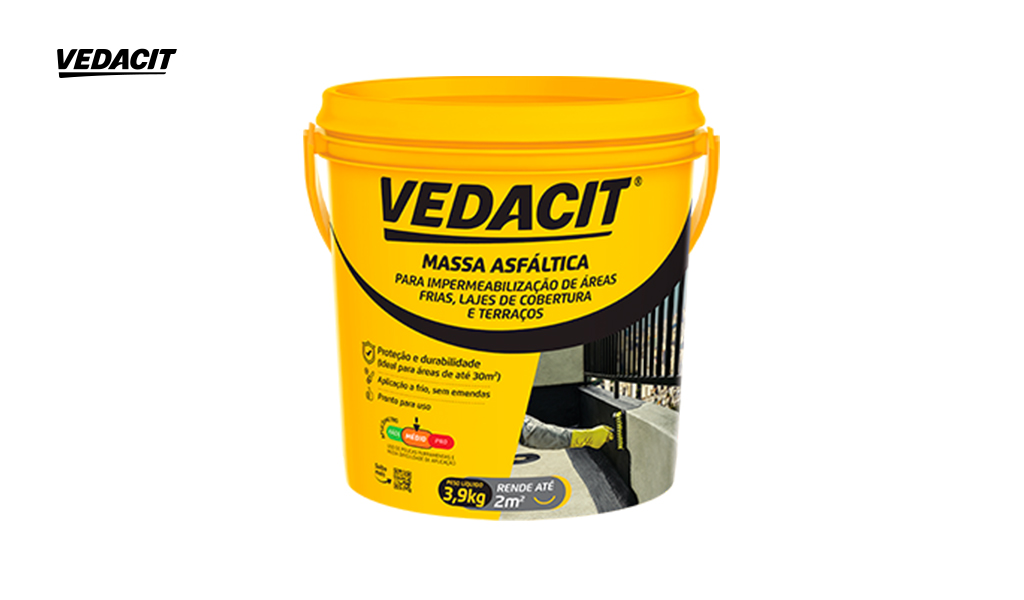 MASSA ASFALTICA VEDACIT IMPERMEABILIZANTE - GALAO C/3,9KG