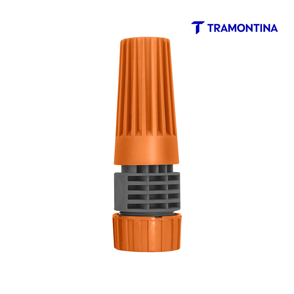 ESGUICHO EM PLÁSTICO TRAMONTINA COM ENGATE ROSQUEADO E JATO REGULÁVEL PARA MANGUEIRA 1/2” - POTE C/30 UNIDADES
