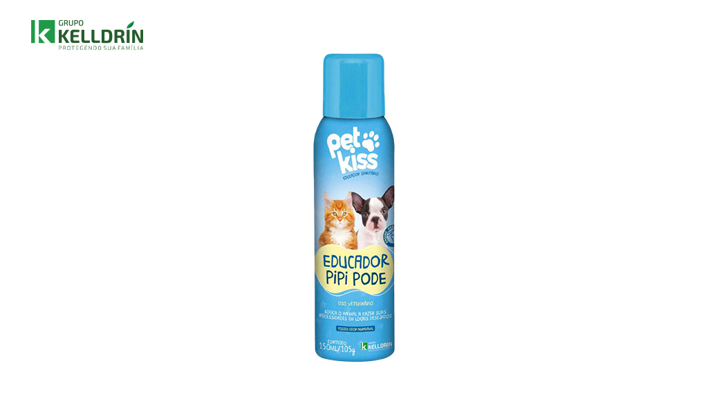 EDUCADOR KELLDRIN PIPI PODE CÃES E GATOS SPRAY 150ML/105G.