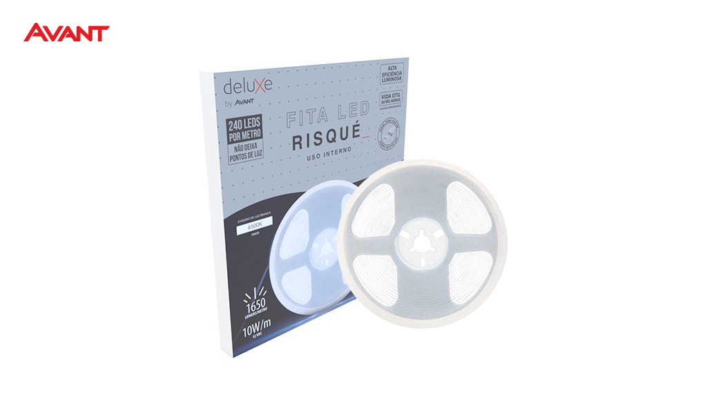 FITA AVANT LED RISQUE INTERNA 20W IP20 12V 5M 6500K - LUZ BRANCA