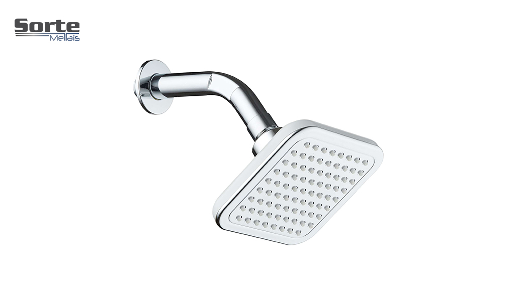 CHUVEIRO SORTE METAIS DE BANHEIRO ARTICULAVEL QUADRADA ABS CROMADO