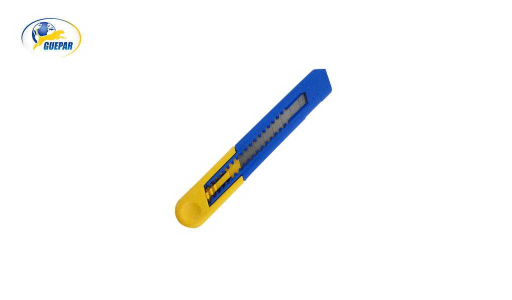 ESTILETE GUEPAR COMUM CORPO PLASTICO 18MM AZUL/AMARELO