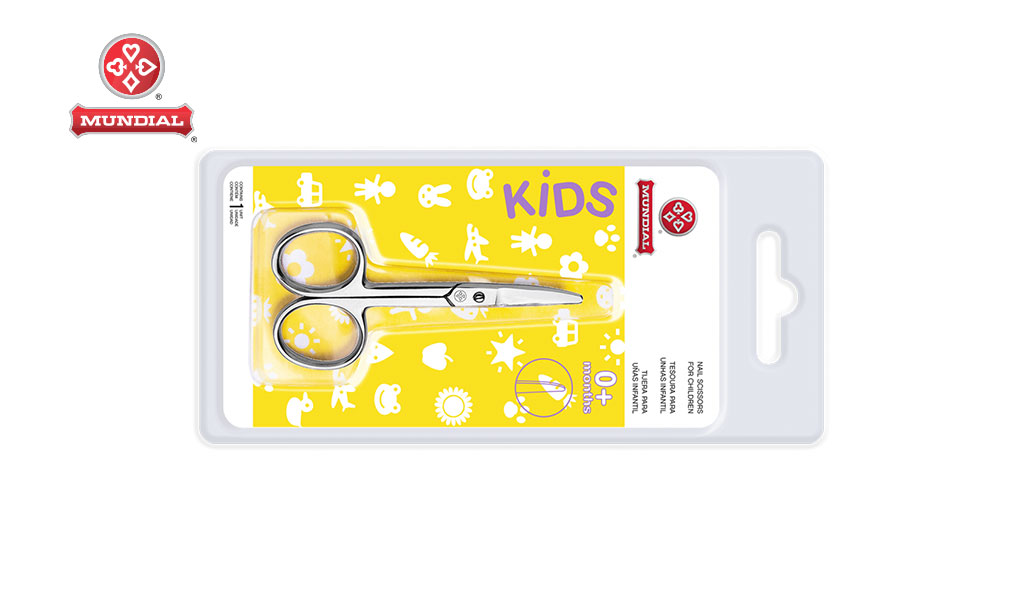 TESOURA MUNDIAL P/UNHA INFANTIL 8CM - ACO INOX