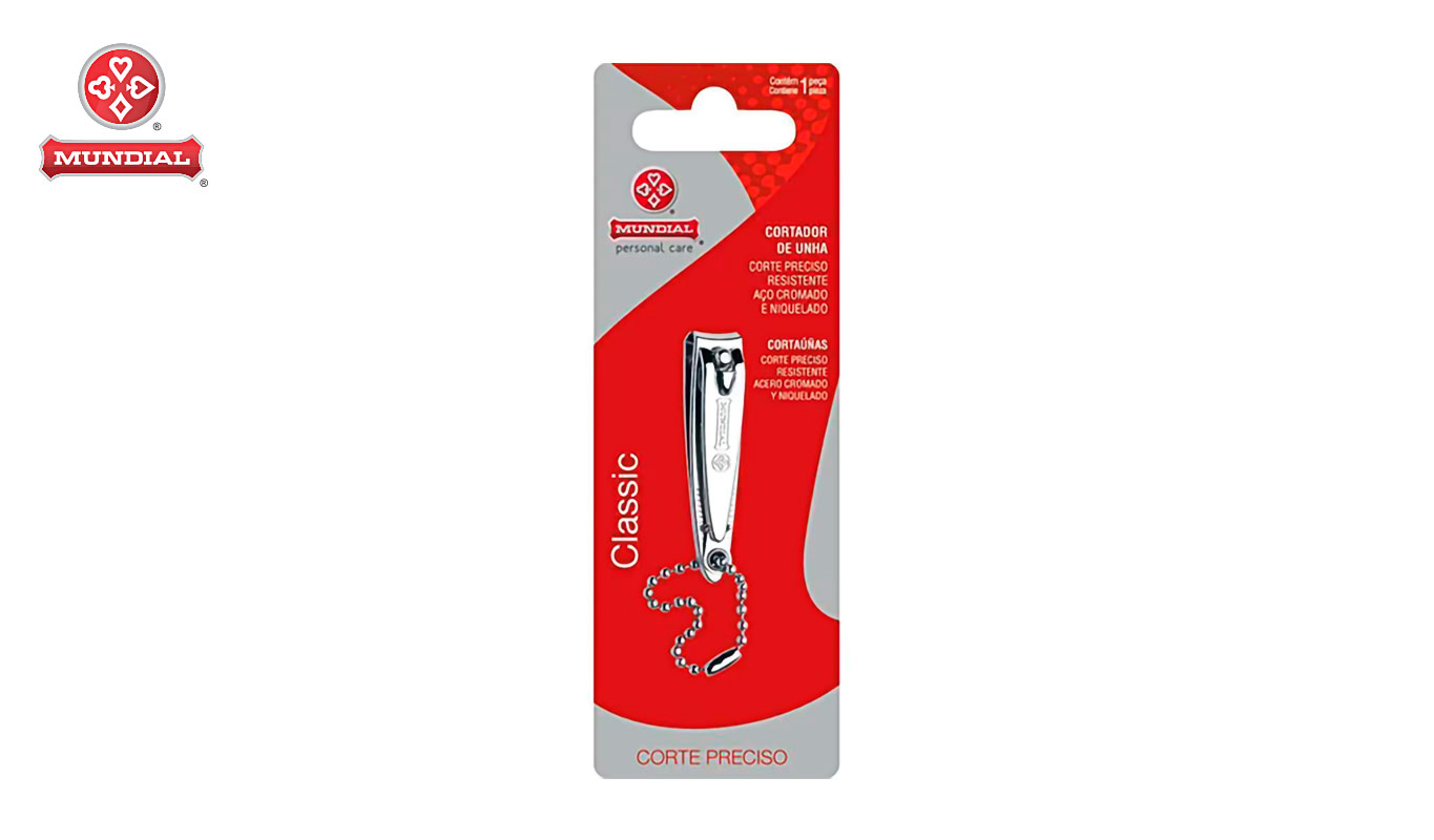 CORTADOR MUNDIAL DE UNHA MAO LINHA CLASSIC EM AÇO INOX - C/10 PEÇAS